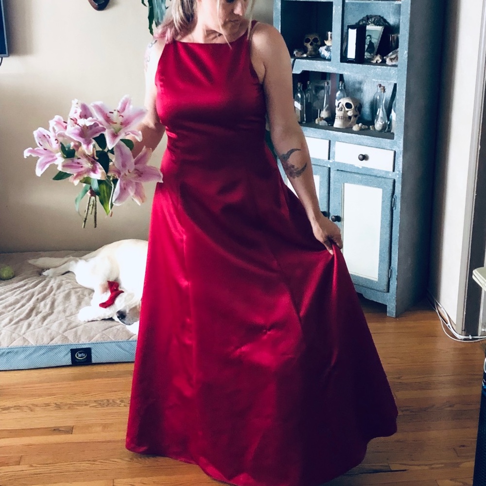 Apple Red Bridesmaid Dress -8